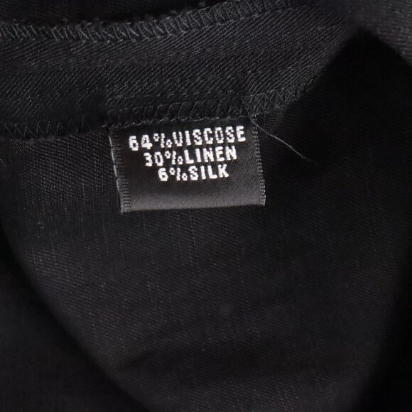 New Linda Allard Ellen Tracy Women's 10 Black Linen Silk Knit Straight Leg Pants - Picture 8 of 10